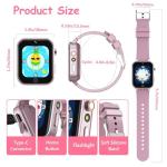 DERUI 1.5 Inches Kids Smart Watch for Boys Girls, 26 Puzzle Games, Smartwatch with Camera, Pedometer, Video Voice Music Player Learning Card, Birthday Gift for 3-12 Years Children (Pink)