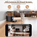 Automatic Cat Feeder with Camera, 5G WiFi Smart Pet Feeder with 2-Way Video/Audio, 45° Adjustable Angle, Night Vision, 5L Cat Food Dispenser for Cats & Small Dogs with APP Control for Vacation & Work