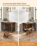 Feandrea Dog Crate Furniture, 38 Inches Dog Kennel for Dogs up to 70 lb, with Removable Tray, Heavy-Duty Dog Cage End Table Indoor, Double Doors Dog House, Easy to Clean, Rustic Brown