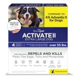 TevraPet Activate II Flea and Tick Prevention for Dogs, Extra Large Dogs 55+ lbs, Topical Drops, 4 Month Flea and Tick Treatment