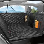 Dog Car Seat Cover for Back Seat, Hard Bottom Back Seat Extender for Dogs - Supports 400lbs,New Waterproof, Scratch Resistant, Anti Slip Portable Dog Hammock,Suitable for Cars, SUVs and Trucks(black)