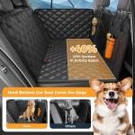 Dog Car Seat Cover for Back Seat, Hard Bottom Back Seat Extender for Dogs - Supports 400lbs,New Waterproof, Scratch Resistant, Anti Slip Portable Dog Hammock,Suitable for Cars, SUVs and Trucks(black)