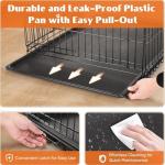 Sweetcrispy 24 Inch Single Door Dog Crate, Metal Pet Kennel with Secure Lock, Foldable Design, Removable Tray for Easy Cleaning, Portable Puppy Cage for Small Dogs, Ideal for Training & Travel