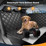 Dog Car Seat Cover for Back Seat, Hard Bottom Back Seat Extender for Dogs - Supports 400lbs,New Waterproof, Scratch Resistant, Anti Slip Portable Dog Hammock,Suitable for Cars, SUVs and Trucks(black)