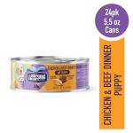 A Strong Heart Wet Puppy Food, Chicken & Beef Dinner - 5.5 oz Cans (Pack of 24), Made in The USA with Real Chicken & Beef