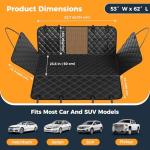 Dog Car Seat Cover for Back Seat, Hard Bottom Back Seat Extender for Dogs - Supports 400lbs,New Waterproof, Scratch Resistant, Anti Slip Portable Dog Hammock,Suitable for Cars, SUVs and Trucks(black)
