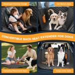 Dog Car Seat Cover for Back Seat, Hard Bottom Back Seat Extender for Dogs - Supports 400lbs,New Waterproof, Scratch Resistant, Anti Slip Portable Dog Hammock,Suitable for Cars, SUVs and Trucks(black)