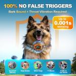 GUIFAG Bark Collar AI Dual-Detection, Instant Quiet Anti Bark Device 4 Training Modes, 30-Day Battery, One-Click Peace, 9-Level Sensitivity Automatic Dog Bark Collar for Large Medium Small Dogs,Orange