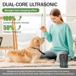 QHZ Solar-Powered Ultrasonic Bark Deterrent Device Solar and USB Charging Three-Mode Ultrasonic Bark Control Unit Suitable for Home/Garden/Farm Waterproof Outdoor Dog Bark Control Device