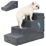 SIEMOUR 4-Step Dog Stair and Ramp for Small Dogs and Cats, Pet Steps for Bed with Non-Slip Bottom, Grey
