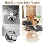 2 Pack Dog Ramp Stairs for Small Dogs – 2-in-1 Solid Wood Pet Ramp & Calf Stretcher, Supports 170lbs, Non-Slip Carpet, Gentle Slope for Senior/Injured/Aging Dogs, Indoor/Gym Use, No Assembly Required