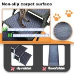 Dog Ramp for Car Truck and SUV Dog Stairs for Large Dogs Folding Pet Stairs with Non-Slip Rug Surface Supports Up to 250 lbs (5 Steps)
