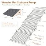 2 Pack Dog Ramp Stairs for Small Dogs – 2-in-1 Solid Wood Pet Ramp & Calf Stretcher, Supports 170lbs, Non-Slip Carpet, Gentle Slope for Senior/Injured/Aging Dogs, Indoor/Gym Use, No Assembly Required