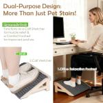 2 Pack Dog Ramp Stairs for Small Dogs – 2-in-1 Solid Wood Pet Ramp & Calf Stretcher, Supports 170lbs, Non-Slip Carpet, Gentle Slope for Senior/Injured/Aging Dogs, Indoor/Gym Use, No Assembly Required