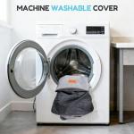 SIEMOUR 4-Step Dog Stair and Ramp for Small Dogs and Cats, Pet Steps for Bed with Non-Slip Bottom, Grey