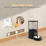 PETSDA Automatic Cat Feeders, 4L Timed Cat Dry Food Dispenser Auto Pet Feeder for Cats and Small Dogs Dual Power Supply 9 Meals Programmable 1-15 Portion Per Day with Stainless Bowl Easy Clean