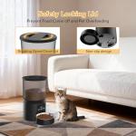 PETSDA Automatic Cat Feeders, 4L Timed Cat Dry Food Dispenser Auto Pet Feeder for Cats and Small Dogs Dual Power Supply 9 Meals Programmable 1-15 Portion Per Day with Stainless Bowl Easy Clean