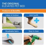 Coolaroo Original Elevated Dog Bed - Breathable Off-The-Ground Pet Bed with Cooling Fabric, Joint Relief & Moisture-Resistant Fabric, 100% Recyclable, Easy Clean, Aquatic Blue, Large