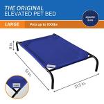 Coolaroo Original Elevated Dog Bed - Breathable Off-The-Ground Pet Bed with Cooling Fabric, Joint Relief & Moisture-Resistant Fabric, 100% Recyclable, Easy Clean, Aquatic Blue, Large