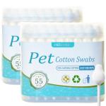 MEDUWEDU 2-Pack Dog Ear Cleaning Cotton Swabs, More Reliable, Safer to Care for Pet Ears, Prevent Accidental Injuries, Suitable for Medium and Large Dogs, Dog Ear Cleaning Kit, L Size, 110 PCS
