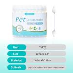 MEDUWEDU 2-Pack Dog Ear Cleaning Cotton Swabs, More Reliable, Safer to Care for Pet Ears, Prevent Accidental Injuries, Suitable for Medium and Large Dogs, Dog Ear Cleaning Kit, L Size, 110 PCS