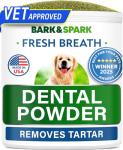 BARK&SPARK Dog Teeth Cleaning Powder & Breath Freshener, Dental Powder Cleaner for Bright Dog Teeth, Plaque and Tartar Advanced Remover for Dogs, Pet Oral Care with Bright Pro Formula - 30 Servings