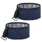 2 Pcs Foldable Portable Dog Bowls for Travel, 40 oz Water and Food Bowl for Dog, Puppy Waterproof Wear-Resistant Oxford Cloth