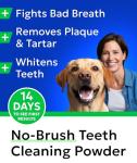 BARK&SPARK Dog Teeth Cleaning Powder & Breath Freshener, Dental Powder Cleaner for Bright Dog Teeth, Plaque and Tartar Advanced Remover for Dogs, Pet Oral Care with Bright Pro Formula - 30 Servings