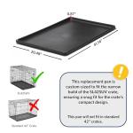 MidWest Homes for Pets Replacement Pan 42 Inch Long Midwest SUV Dog Crate; 41.34L x 20.48W x 1.19H Inches; 24PAN; Black