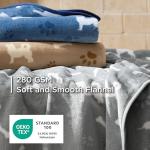 Bedsure 1 Pack 3 Pet Blankets, Super Soft Fluffy Premium Fleece Flannel Portable Throw Dog Blankets for Small Dogs, Printed Cat Puppy Blanket Grey/Brown/Blue Small(23x16 inch)