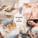 Bedsure 1 Pack 3 Pet Blankets, Super Soft Fluffy Premium Fleece Flannel Portable Throw Dog Blankets for Small Dogs, Printed Cat Puppy Blanket Grey/Brown/Blue Small(23x16 inch)