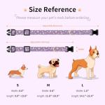 Jelwuion Cotton Dog Collar,Adjustable Cute Puppy Collar with Moon Patterned Design for Small Medium Large Dogs,Soft and Fancy Pet Collar with Safety Buckle for Girl Boy Dogs (Purple Moon, Medium)