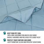 PetAmi Premium Cooling Dog Blanket | Lightweight Fluffy Pet Throw Blanket Bed Cover for Dogs, Cat, Puppies | Pet Blanket Furniture Protector Couch Sofa | Reversible Fuzzy Cozy | 40x60, Dusty Blue