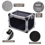 Hiaksedt Dog Crates - 36 Inch Collapsible Soft Dog Crate, 3-Door Foldable Soft Kennel for Large Dogs, Portable Pet Travel Cage with Chew Proof Mesh Window for Outdoors