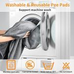 LOOBANI 2 Packs Extra Large Reusable Dog Mat for Floor, Non-Slip Washable Pee Pads for Dogs, Fast Absorbent Pet Whelping Pads, Puppy Playpen Mat for Incontinence, Housebreak, Crate (36"x48"-Gray)