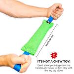 Bull Fit K9 Dog Bite Tug Toy with 2 Strong Handles - Made of Durable & Tear-Resistant French Linen - Perfect for Tug of War, Fetch & Puppy Training - Ideal for Medium to Large Breeds
