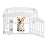 Simple Deluxe Dog Playpen, 24" Exercise 4-Panel Pet Playpen with Door, Safe and Secure, Folding and Portable Puppy Playpen for Puppies and Small Dogs, White