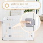 Simple Deluxe Dog Playpen, 24" Exercise 4-Panel Pet Playpen with Door, Safe and Secure, Folding and Portable Puppy Playpen for Puppies and Small Dogs, White