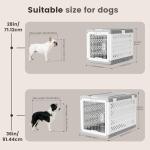 Collapsible Dog Crate for Medium/Small Dogs - 28" L Foldable Dog Cage No-Tool Assembly, Travel Dog Crate with 2 Wheels - Easy to Carry, Space-Saving, Indoor Outdoor Use, 27.96"(L) X18.3(W) X20.87(H)