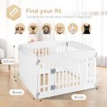 Simple Deluxe Dog Playpen, 24" Exercise 4-Panel Pet Playpen with Door, Safe and Secure, Folding and Portable Puppy Playpen for Puppies and Small Dogs, White