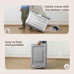 Collapsible Dog Crate for Medium/Small Dogs - 28" L Foldable Dog Cage No-Tool Assembly, Travel Dog Crate with 2 Wheels - Easy to Carry, Space-Saving, Indoor Outdoor Use, 27.96"(L) X18.3(W) X20.87(H)