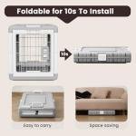 Collapsible Dog Crate for Medium/Small Dogs - 28" L Foldable Dog Cage No-Tool Assembly, Travel Dog Crate with 2 Wheels - Easy to Carry, Space-Saving, Indoor Outdoor Use, 27.96"(L) X18.3(W) X20.87(H)