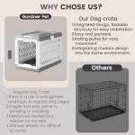 Collapsible Dog Crate for Medium/Small Dogs - 28" L Foldable Dog Cage No-Tool Assembly, Travel Dog Crate with 2 Wheels - Easy to Carry, Space-Saving, Indoor Outdoor Use, 27.96"(L) X18.3(W) X20.87(H)