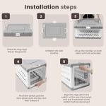 Collapsible Dog Crate for Medium/Small Dogs - 28" L Foldable Dog Cage No-Tool Assembly, Travel Dog Crate with 2 Wheels - Easy to Carry, Space-Saving, Indoor Outdoor Use, 27.96"(L) X18.3(W) X20.87(H)