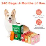 Dog Poop Bags Rolls 240 Count: Doggie Bags with Dispenser - Unscented Extra Thick & Leak Proof Doggy Waste