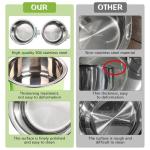 kathson Crate Dog Bowl, Removable Stainless Steel Hanging Pet Kennel Cage Bowl Food & Water Feeder Coop Cup for Puppy, Cat, Rabbit, Guinea Pigs Ferret Bird (2 PCS, Size: M, Blue and Green)