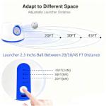 RFPP Automatic Dog Ball Launcher, Dog Ball Throw Launcher, 3 Adjustable Distance 20-45FT, with 6 2.3-inch ETPU Balls, for Small/Medium Dogs, Indoor and Outdoor Interactive Toys (Medium)