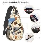 Nmbvcxz Cute dog Crossbody Sling Bag for Women Men Sling Backpack Casual Travel Hiking Daypack Chest Shoulder Bags