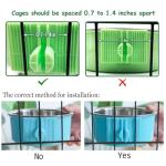 kathson Crate Dog Bowl, Removable Stainless Steel Hanging Pet Kennel Cage Bowl Food & Water Feeder Coop Cup for Puppy, Cat, Rabbit, Guinea Pigs Ferret Bird (2 PCS, Size: M, Blue and Green)
