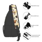 Nmbvcxz Cute dog Crossbody Sling Bag for Women Men Sling Backpack Casual Travel Hiking Daypack Chest Shoulder Bags